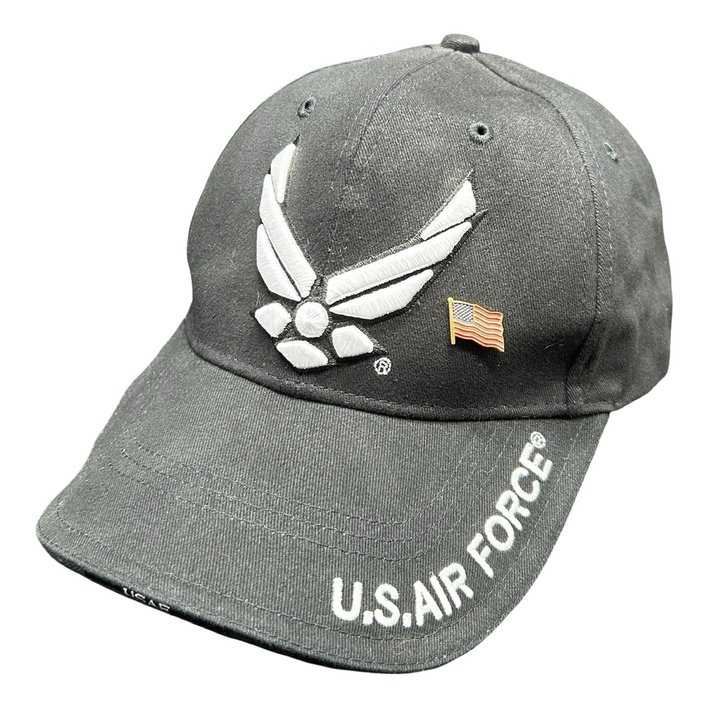 Rothco US Air Force Baseball Cap Black Embroidered USAF Wing Logo Adjustable Hat